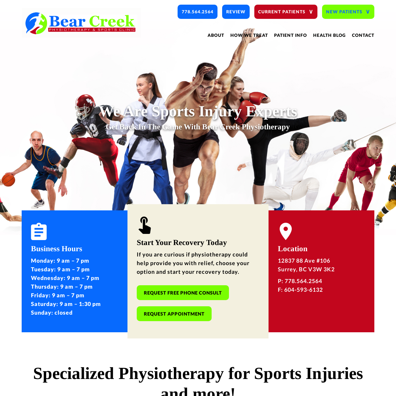 Bearcreek Physiotherapy – Web Design -SEO